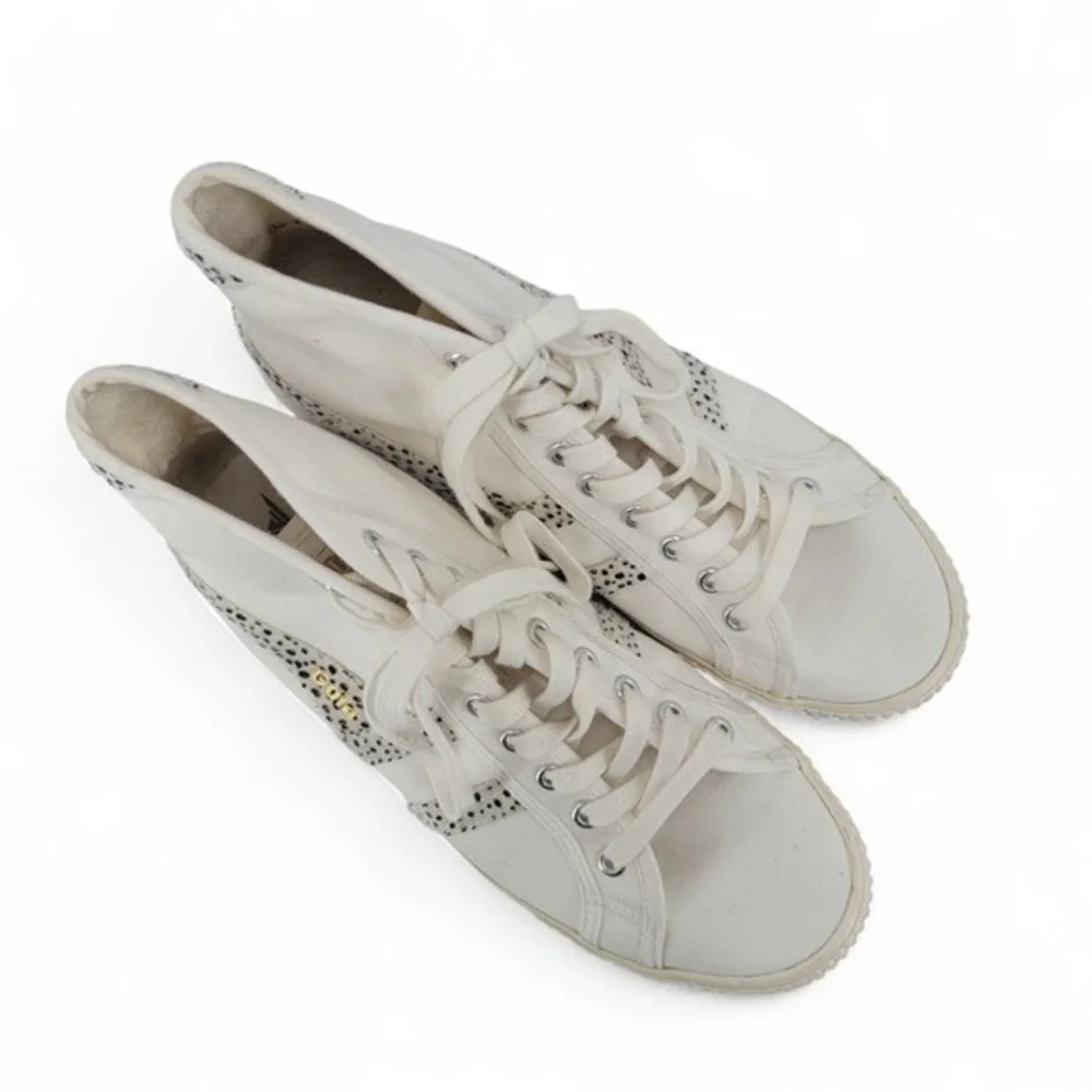 Gola Tennis Mark Cox High Top Sneakers Womens US 10‎ EU 41 White Canvas Leopard